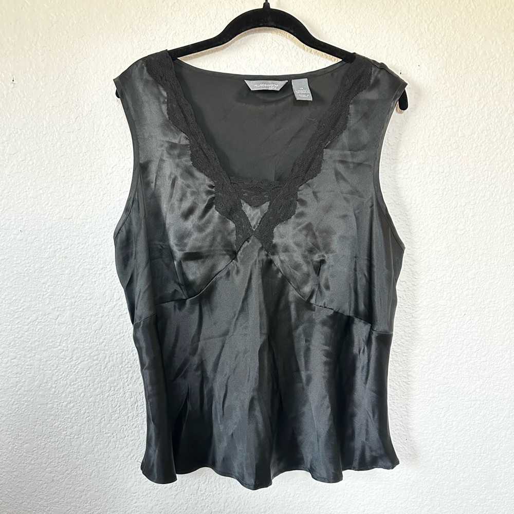 Hillard & Hanson Black Silk Babydoll Top Y2K Fairy Whimsigoth Size 1X